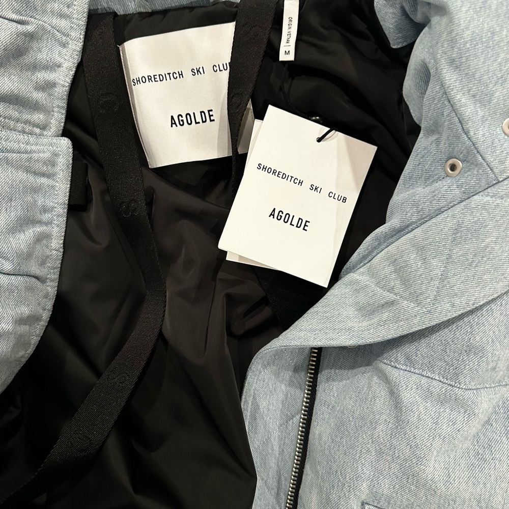 *NWT* Agolde Nova Denim Puffer Jacket - Picture 7 of 8